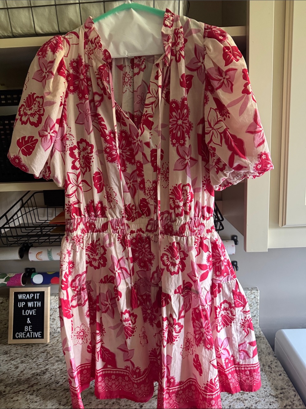 Pink Floral Tiered Summer Dress
